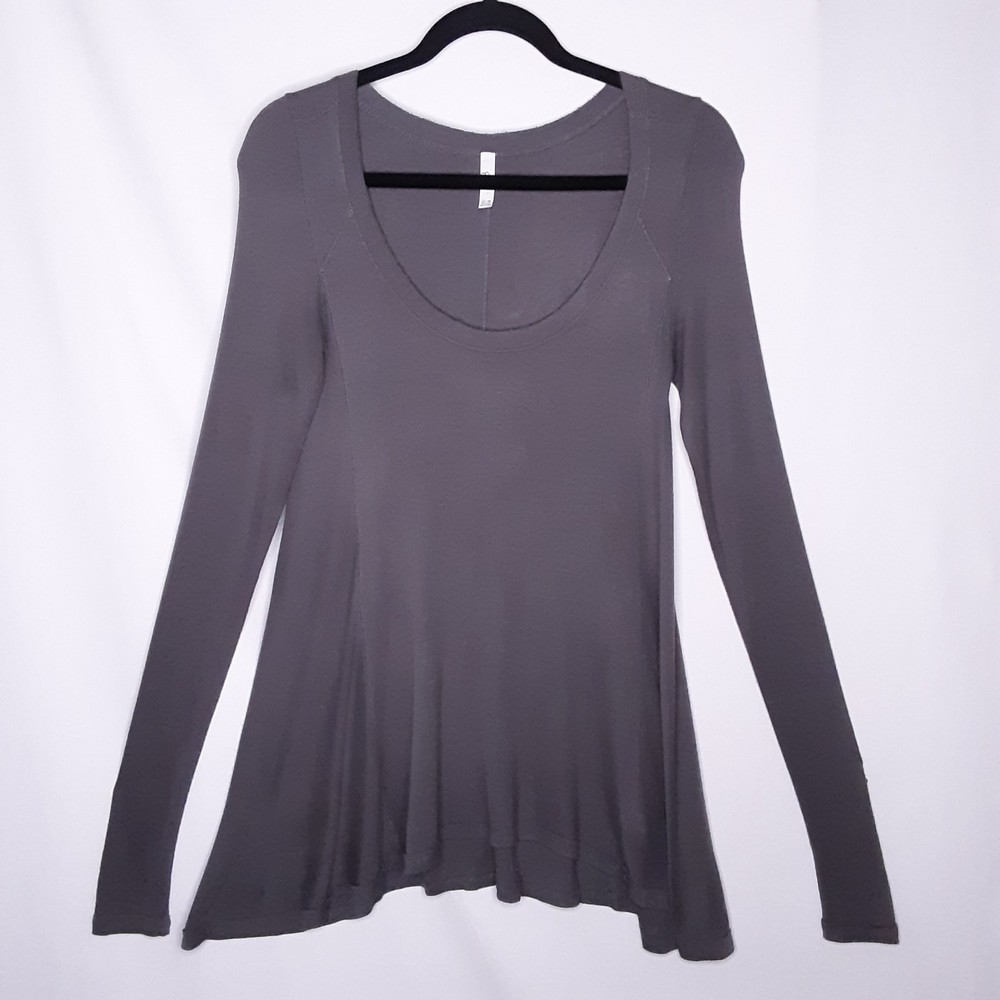 💎Free People Womens Gray Lightweight Scoop Neck Knit Tunic Size XS P